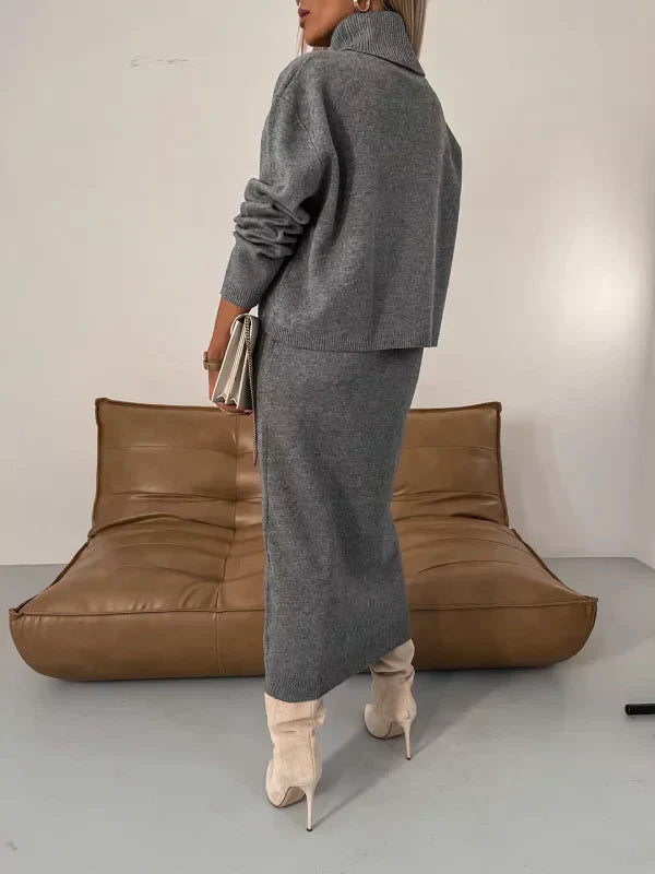 Olivia - Rollneck Midi Dress set