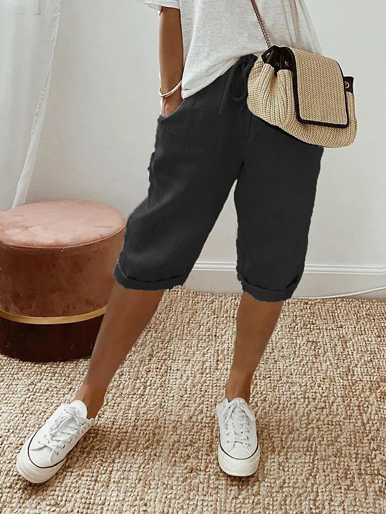 Chloe - Light Cotton-Linen Shorts