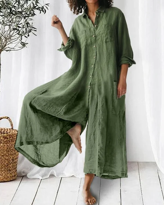 Emma - Serenity Playsuit in Linen
