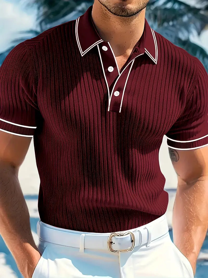 Liam - Mediterranean Ribbed Polo