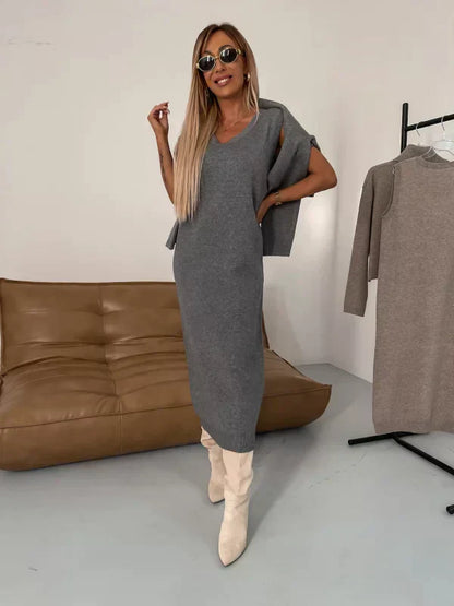 Olivia - Rollneck Midi Dress set