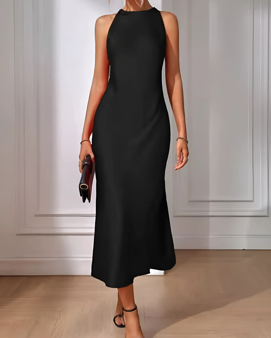 Olivia - Satin Look Midi Dress
