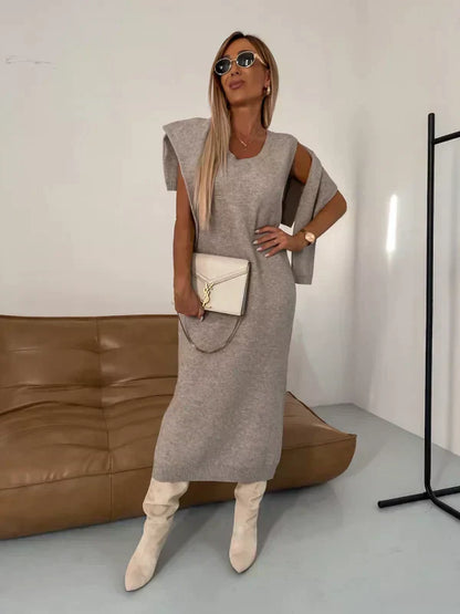 Olivia - Rollneck Midi Dress set