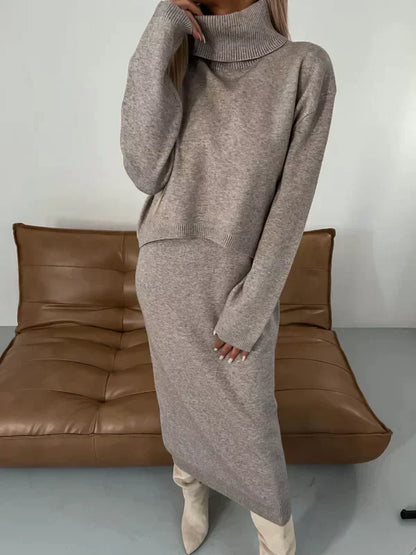 Olivia - Rollneck Midi Dress set