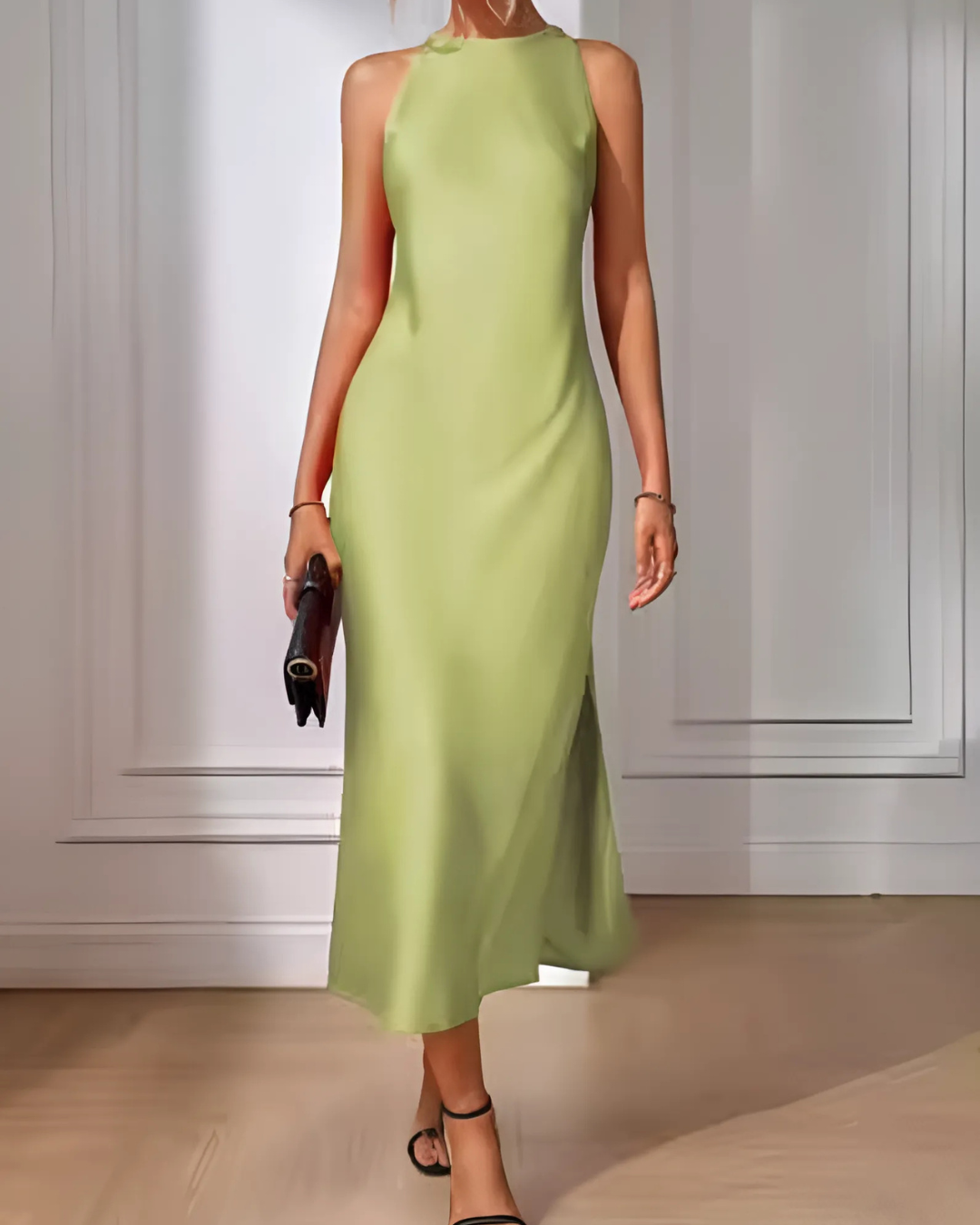 Olivia - Satin Look Midi Dress