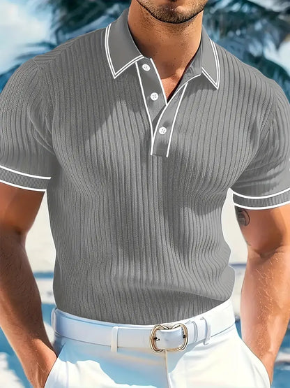 Liam - Mediterranean Ribbed Polo