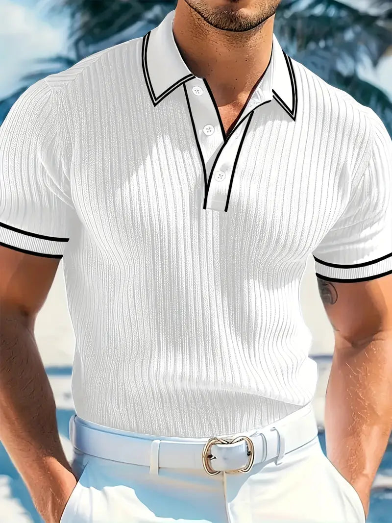Liam - Mediterranean Ribbed Polo