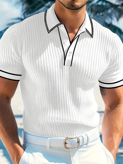 Liam - Mediterranean Ribbed Polo