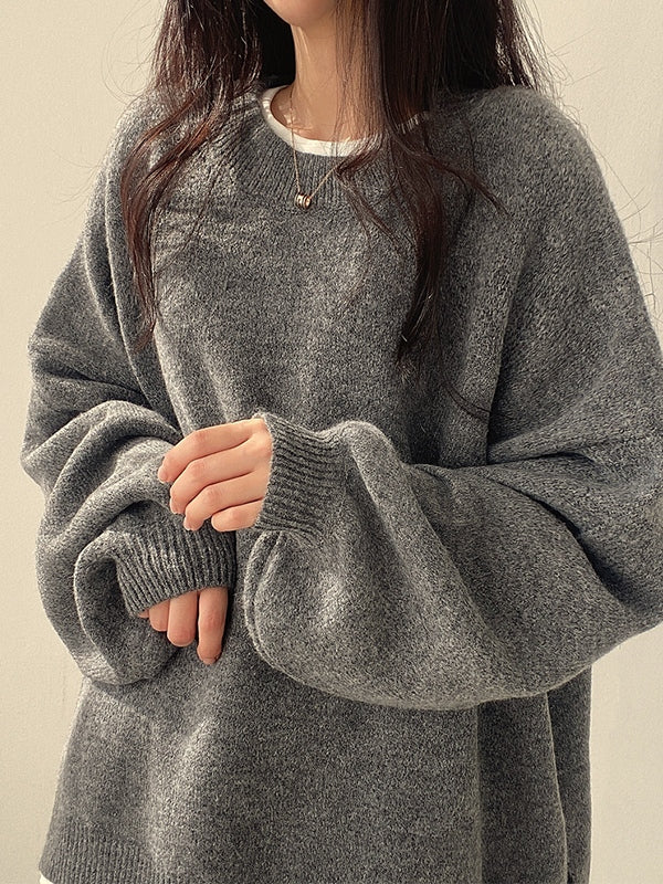 Amelia - Vintage Solid Knit Sweater
