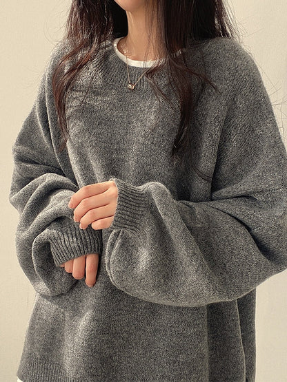 Amelia - Vintage Solid Knit Sweater