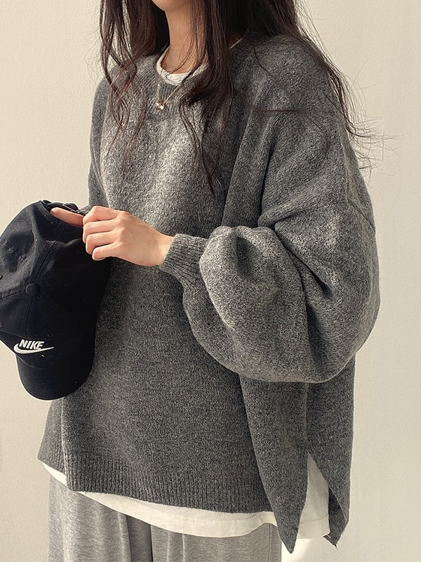 Amelia - Vintage Solid Knit Sweater