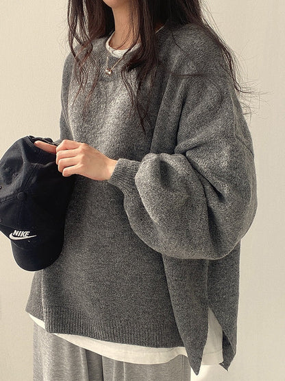Amelia - Vintage Solid Knit Sweater