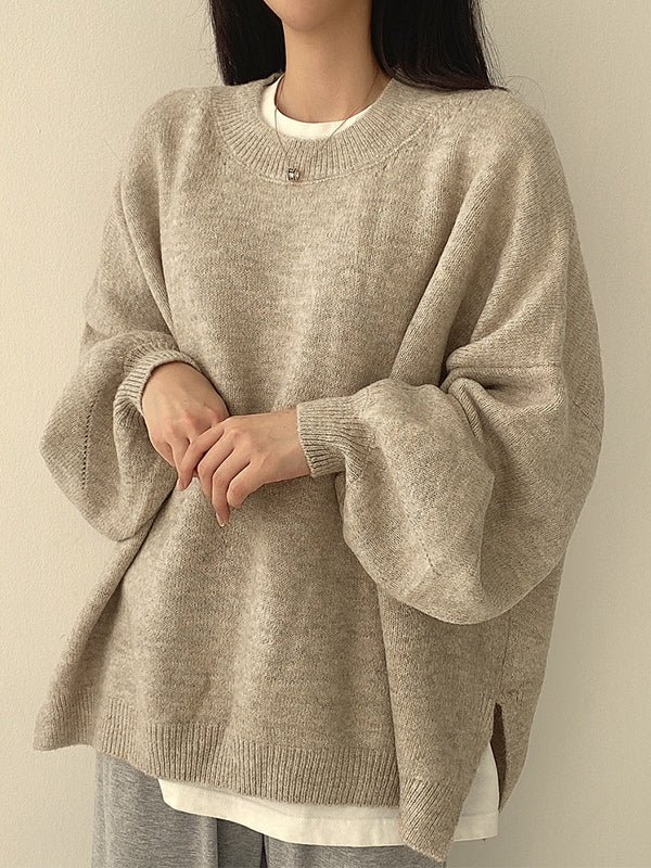 Amelia - Vintage Solid Knit Sweater
