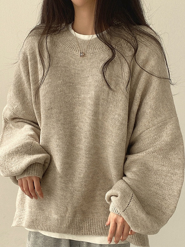 Amelia - Vintage Solid Knit Sweater