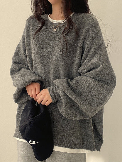 Amelia - Vintage Solid Knit Sweater