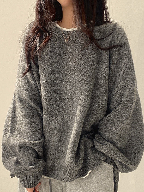Amelia - Vintage Solid Knit Sweater