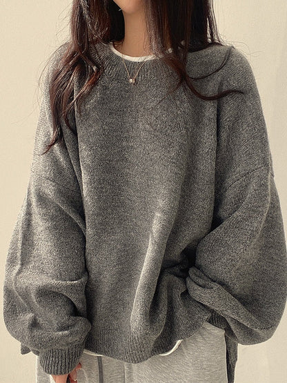 Amelia - Vintage Solid Knit Sweater
