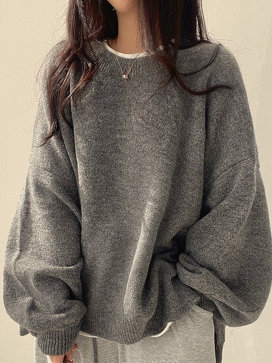 Amelia - Vintage Solid Knit Sweater