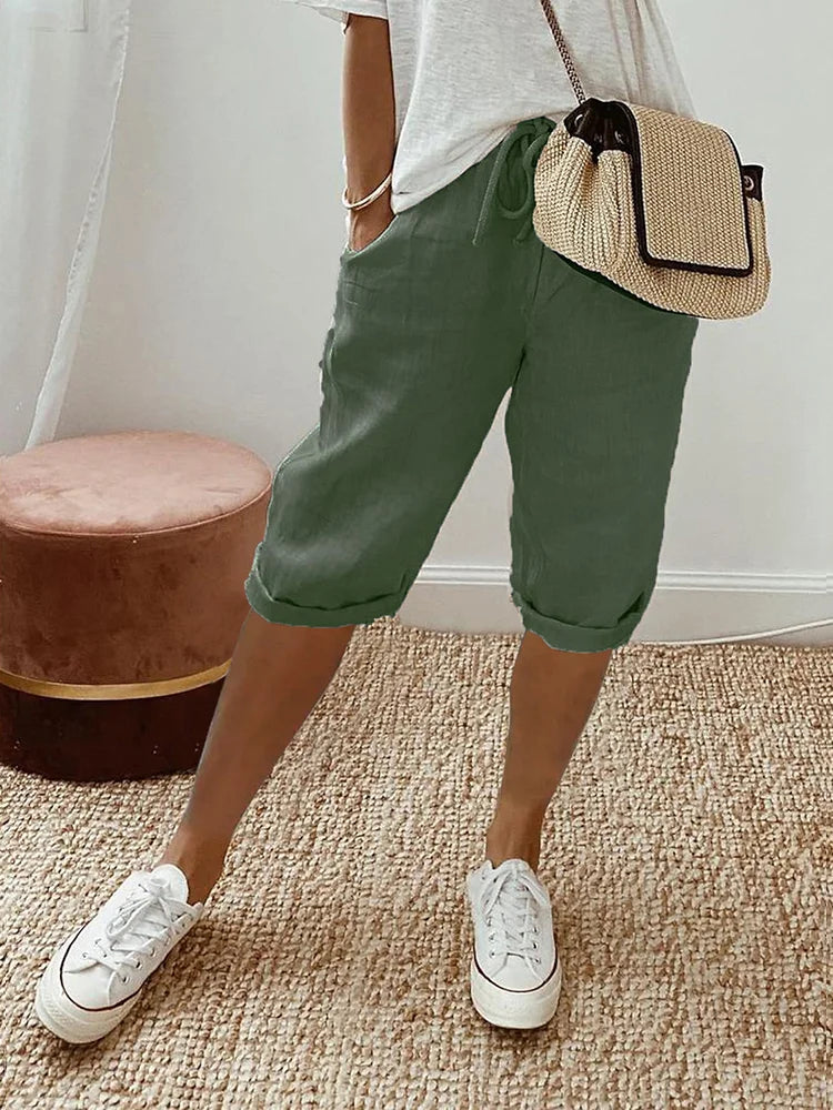 Chloe - Light Cotton-Linen Shorts