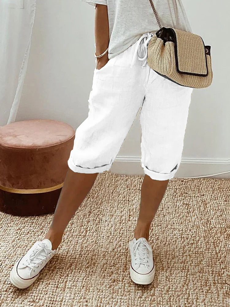 Chloe - Light Cotton-Linen Shorts