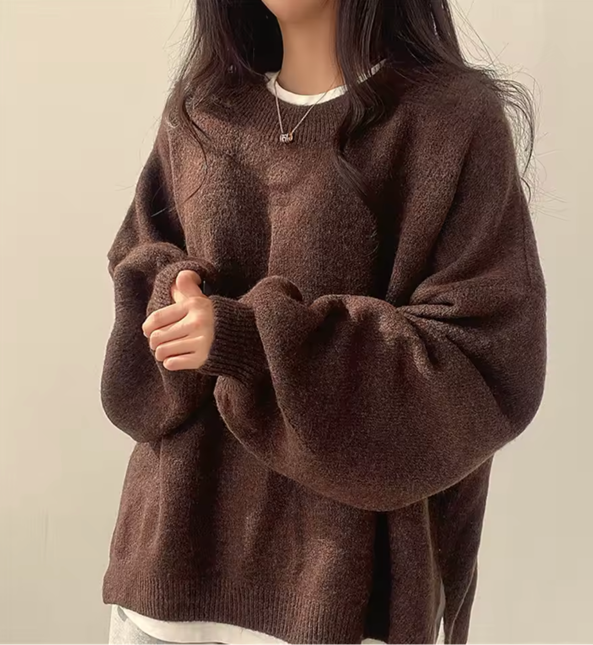 Amelia - Vintage Solid Knit Sweater