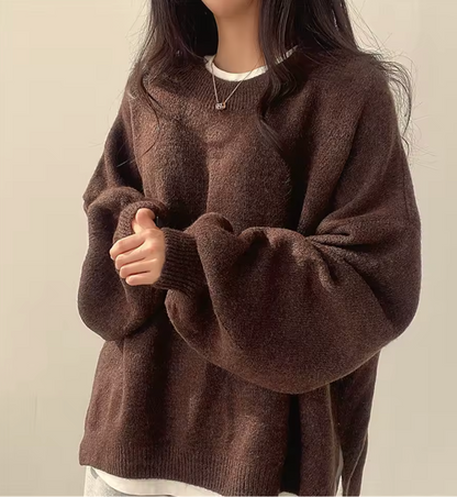 Amelia - Vintage Solid Knit Sweater