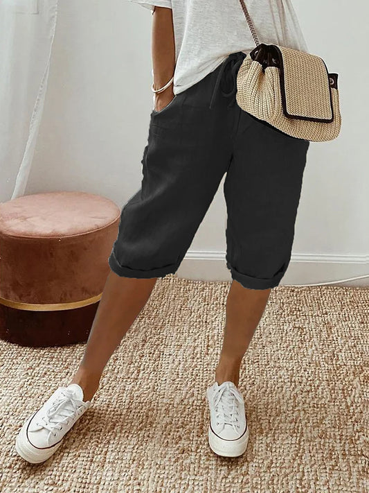 Chloe - Light Cotton-Linen Shorts